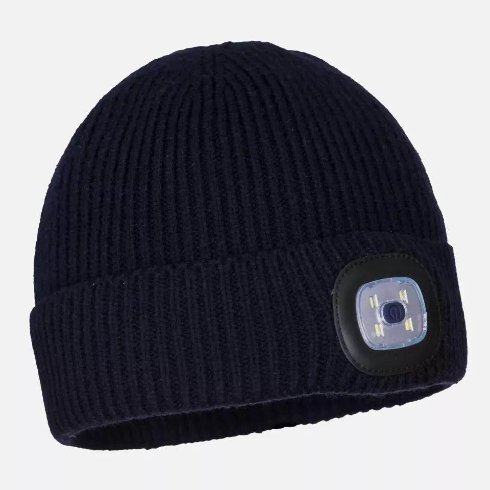Portwest B033NAR, Workman's LED Beanie, Navy, image 3, gallery thumbnail