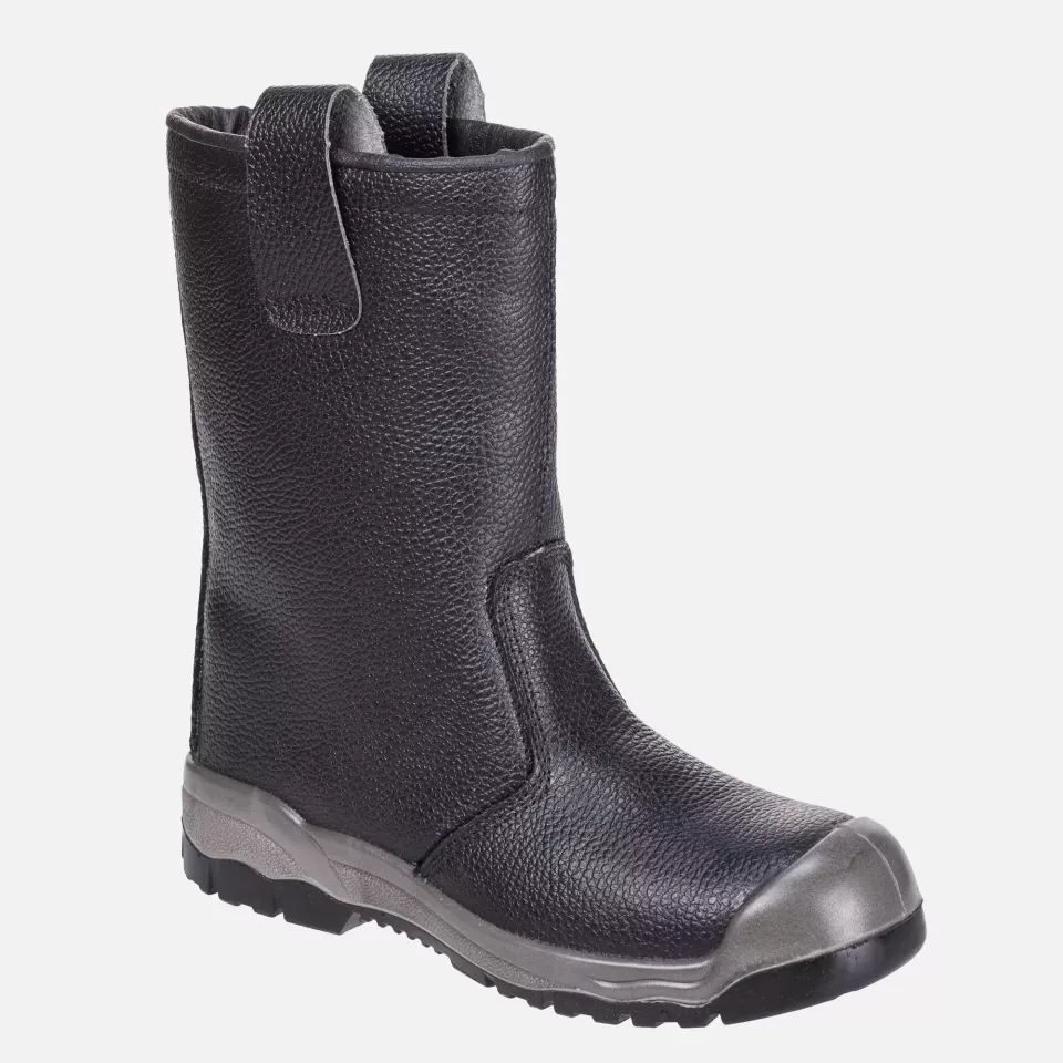 Portwest FW13BKR, Steelite Rigger Boot with scuff cap S1P CI, Black, image 1, gallery thumbnail