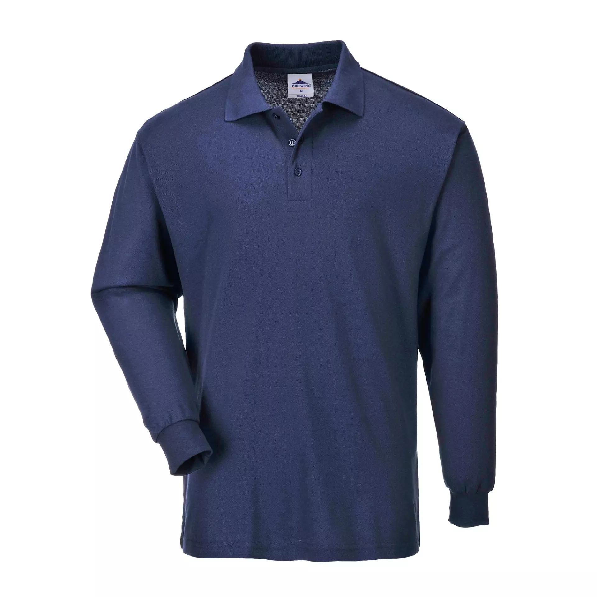 Portwest B212NAR, Genoa Long Sleeved Polo Shirt, Navy, image 1