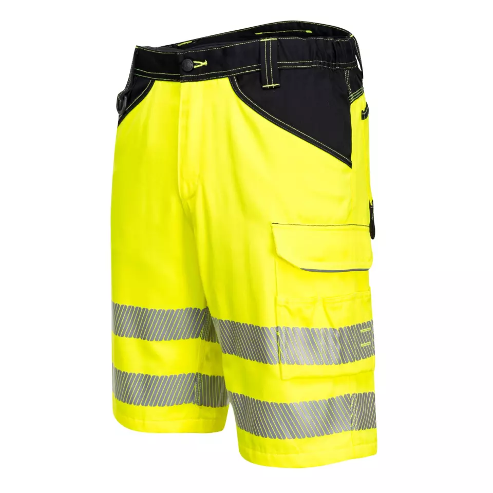 Portwest PW348YBR, PW3 Hi-Vis Shorts, Yellow/Black, image 4, gallery thumbnail