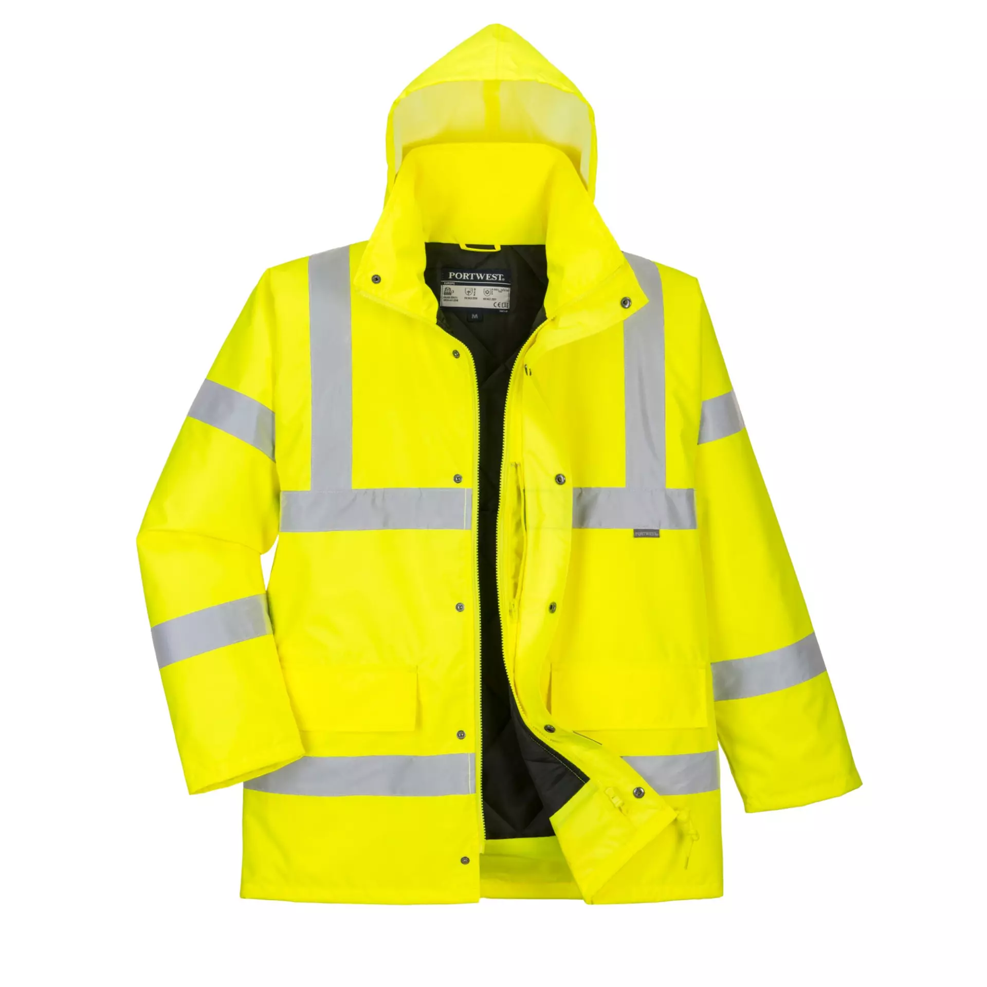 Portwest S461YER, Hi-Vis Breathable Winter Traffic Jacket, Yellow, image 1