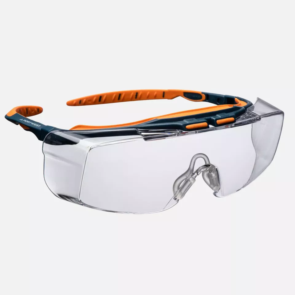 Portwest PS24CLR, Peak OTG Safety Glasses, Clear, image 1, gallery thumbnail