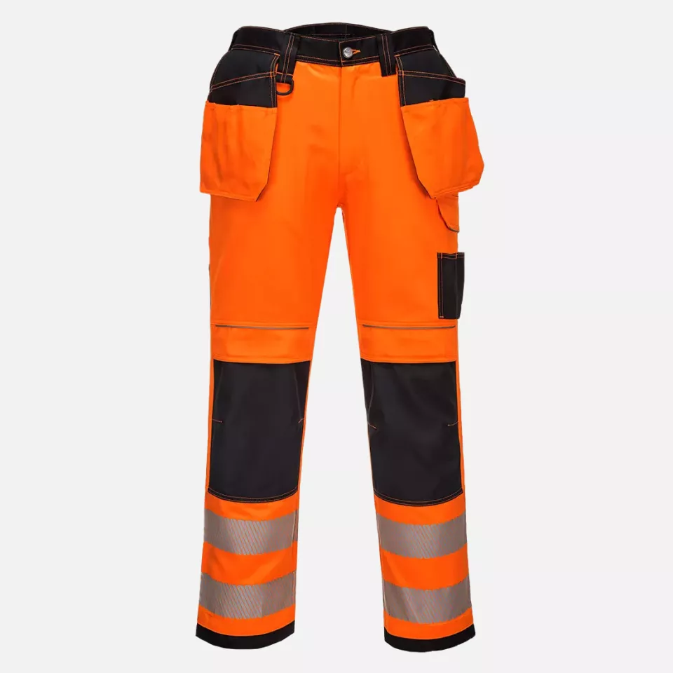 Portwest T501OBR, PW3 Hi-Vis Arbeitshose mit Holstertaschen, Orange/Schwarz, image 1, gallery thumbnail