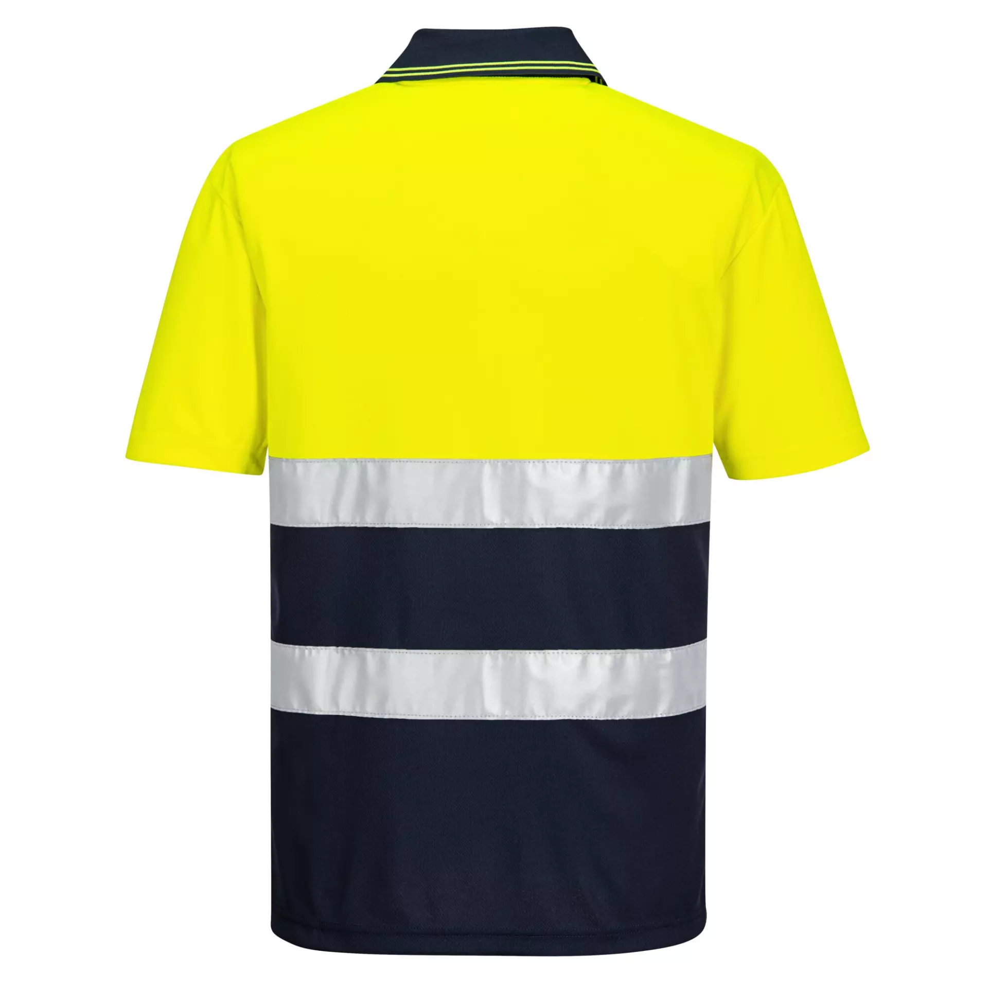 Portwest S175YNR, Hi-Vis Lightweight Contrast Polo Shirt S/S, Yellow/Navy, image 2