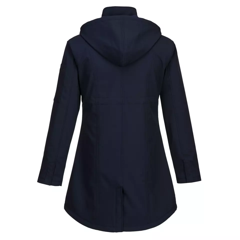 Portwest TK42NAR, Carla Women's Hooded Softshell Jacket (3L), Navy, image 4, gallery thumbnail