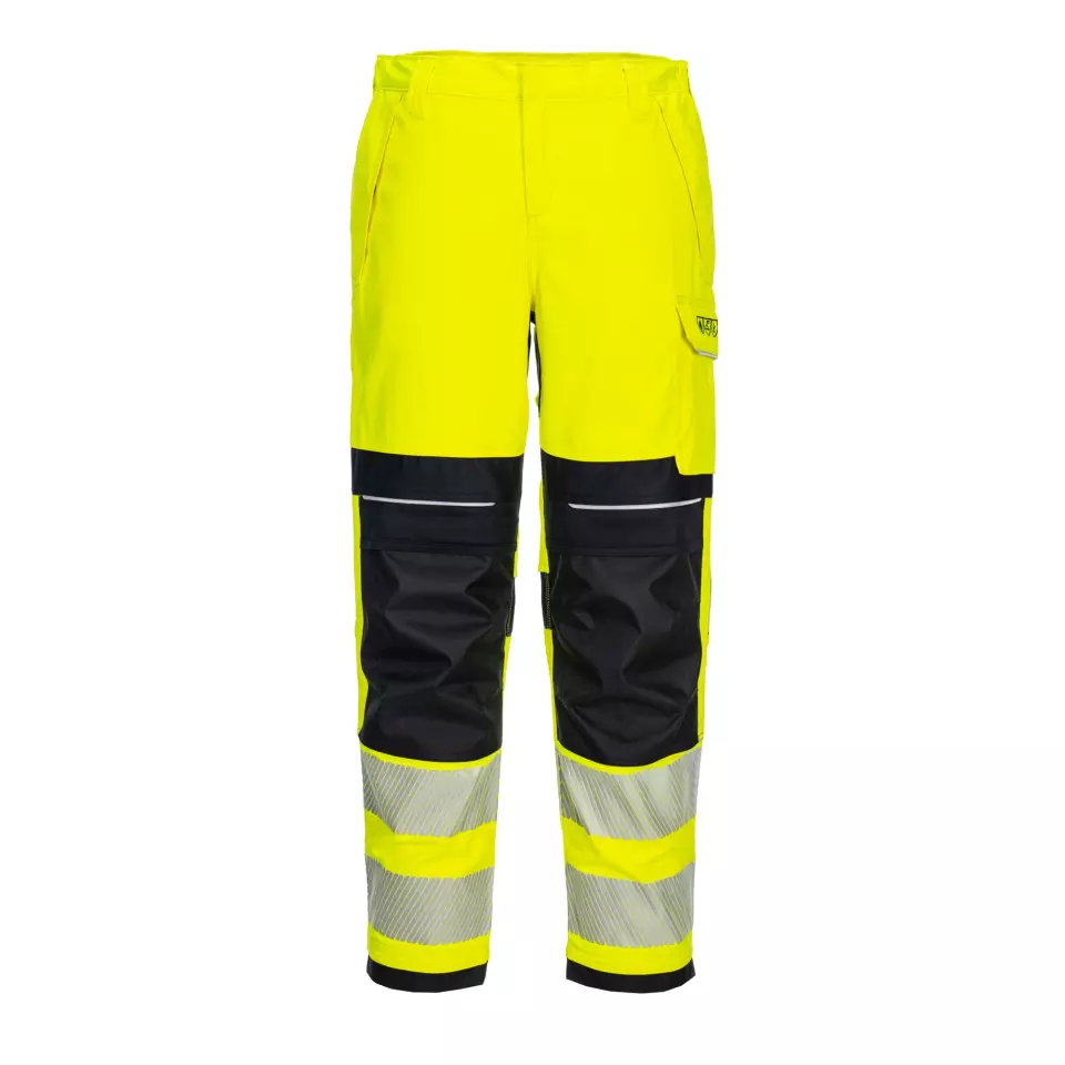 Portwest FR409YBR, PW3 FR Modaflame Hi-Vis Women's Work Trousers, Yellow/Black, image 1, gallery thumbnail