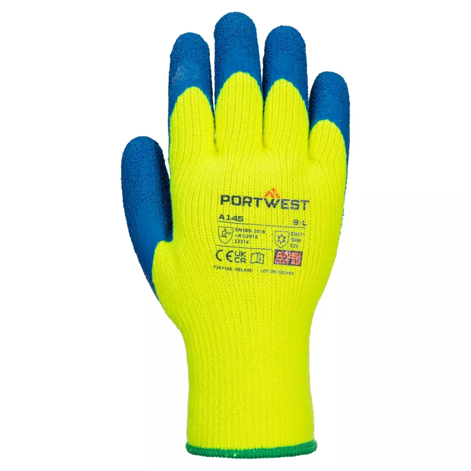 Portwest A145Y4R, Kälte-Grip-Handschuhe, Gelb/Blau, image 1, gallery thumbnail