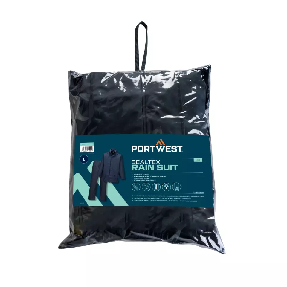 Portwest L450NAR, Sealtex Essential Rainsuit (2 Piece Suit), Navy, image 1, gallery thumbnail