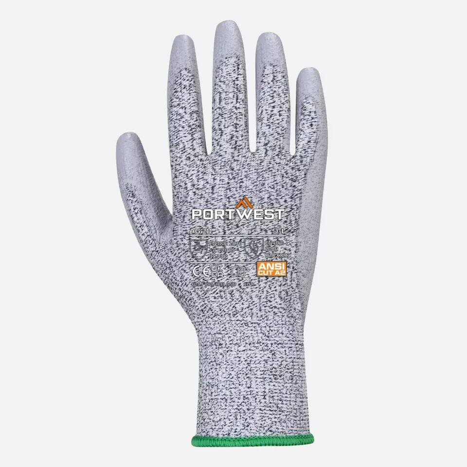 Portwest A620GRR, Cut B13 PU Glove, Grey, image 1, gallery thumbnail