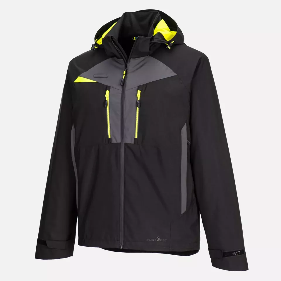 Portwest DX463BKR, DX4 Rain Jacket, Black, image 6, gallery thumbnail