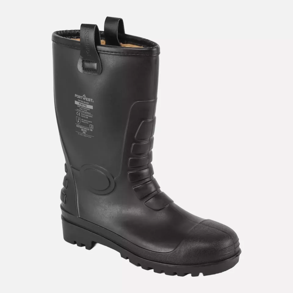 Portwest FW75BKR, Steel PVC Rigger Boot S5 FO, Black, image 3, gallery thumbnail