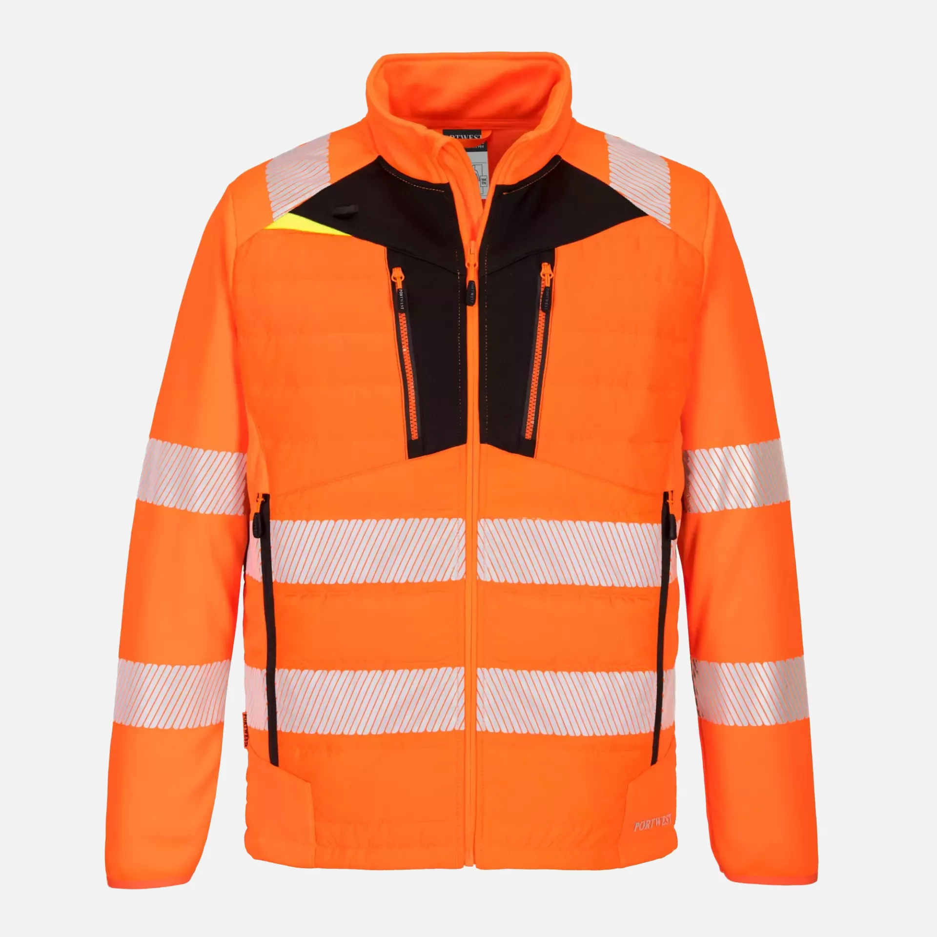 Portwest DX473OBR, DX4 Hi-Vis Hybrid Baffle Jacket, Orange/Black, image 1
