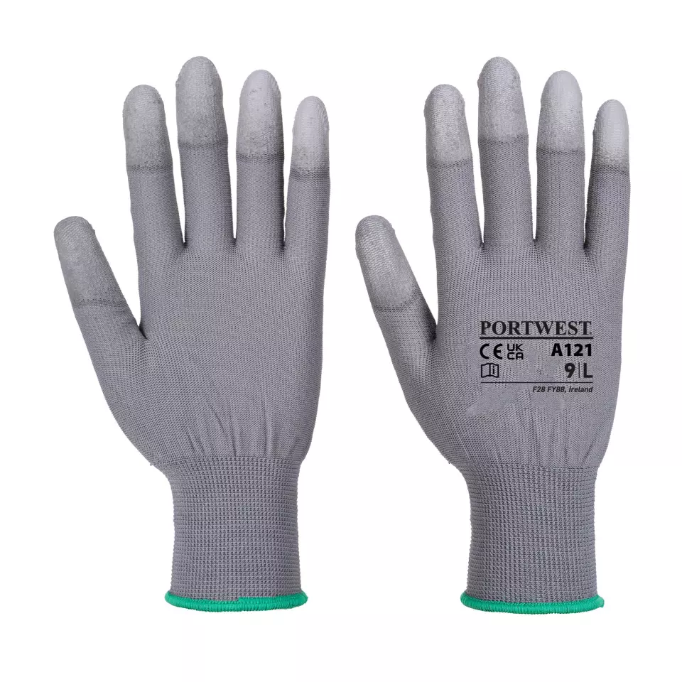 Portwest A121GRR, PU Fingertip Glove, Grey, image 1, gallery thumbnail