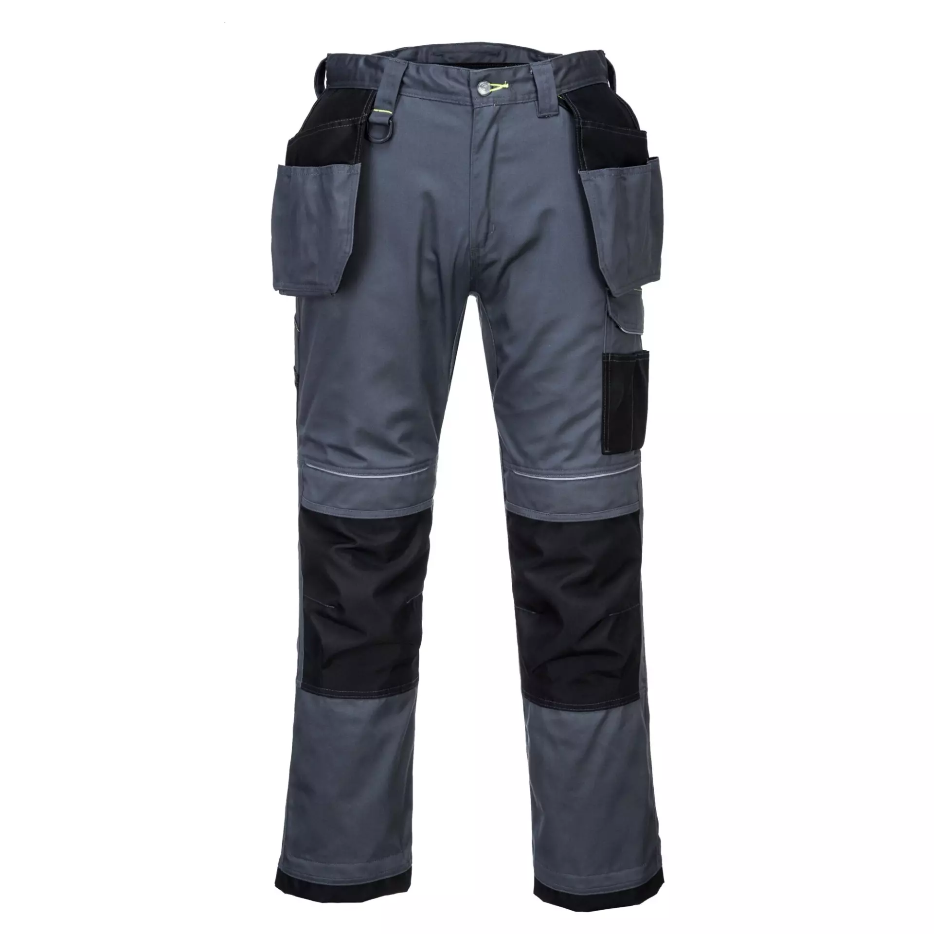 Portwest T602ZBS, PW3 Holster Work Trousers, Zoom Grey/Black Short
