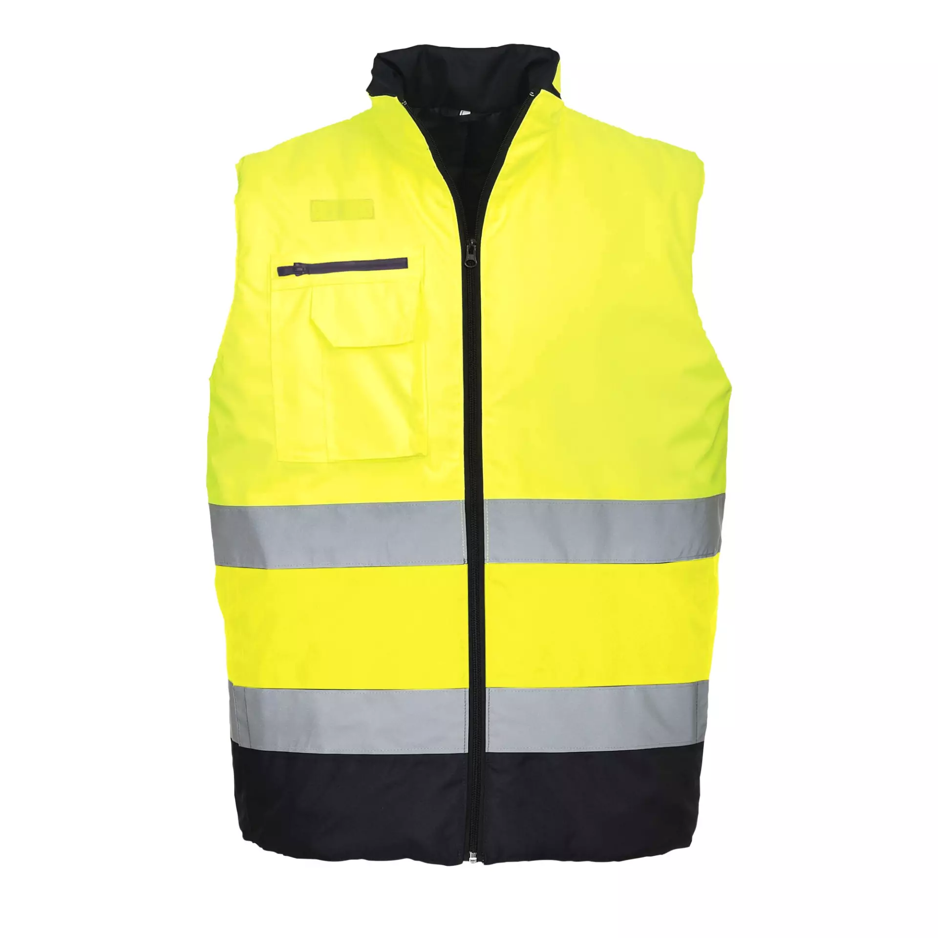 Portwest S267YNR, Hi-Vis Contrast Bodywarmer, Yellow/Navy, image 1