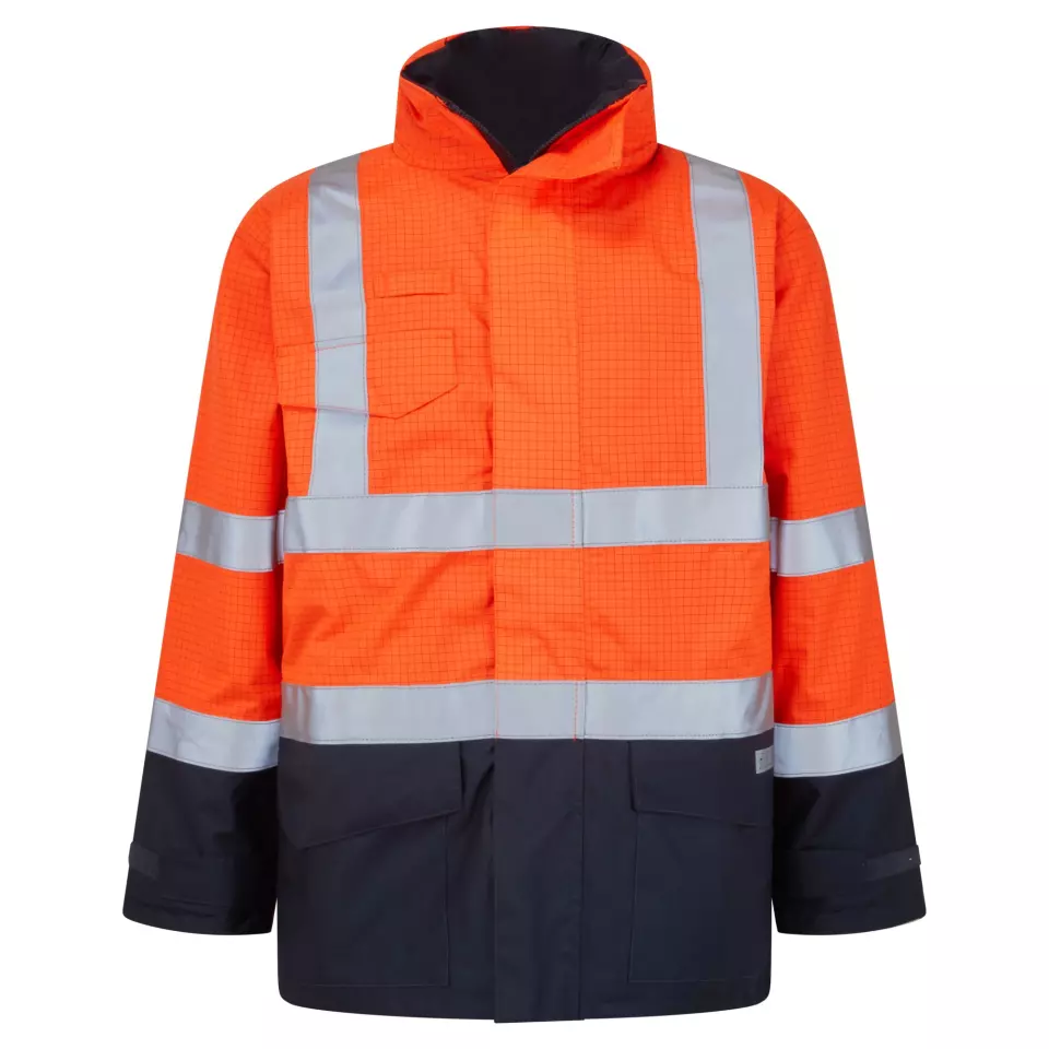 Portwest S779ONR, Bizflame Rain Warnschutz Multischutz Jacke, Orange/Marine, image 1, gallery thumbnail