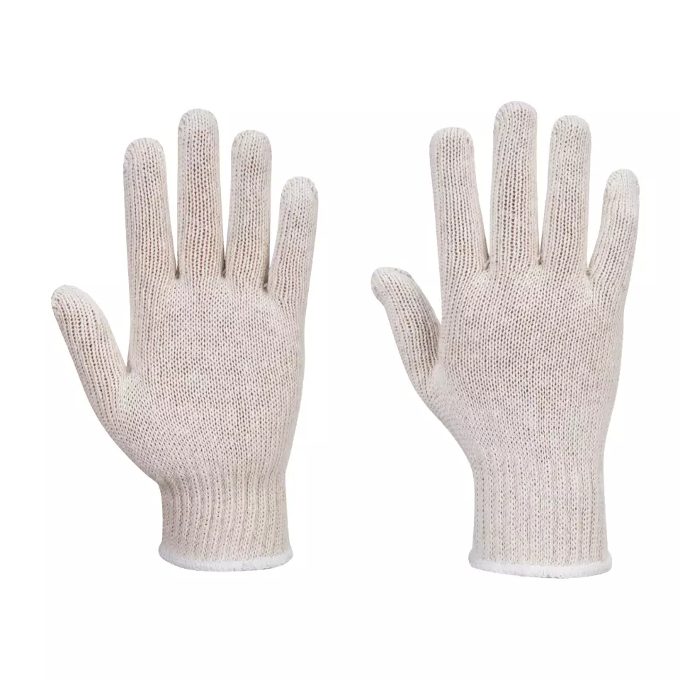 Portwest AB030WHR, String Knit Liner Glove, White, image 3, gallery thumbnail