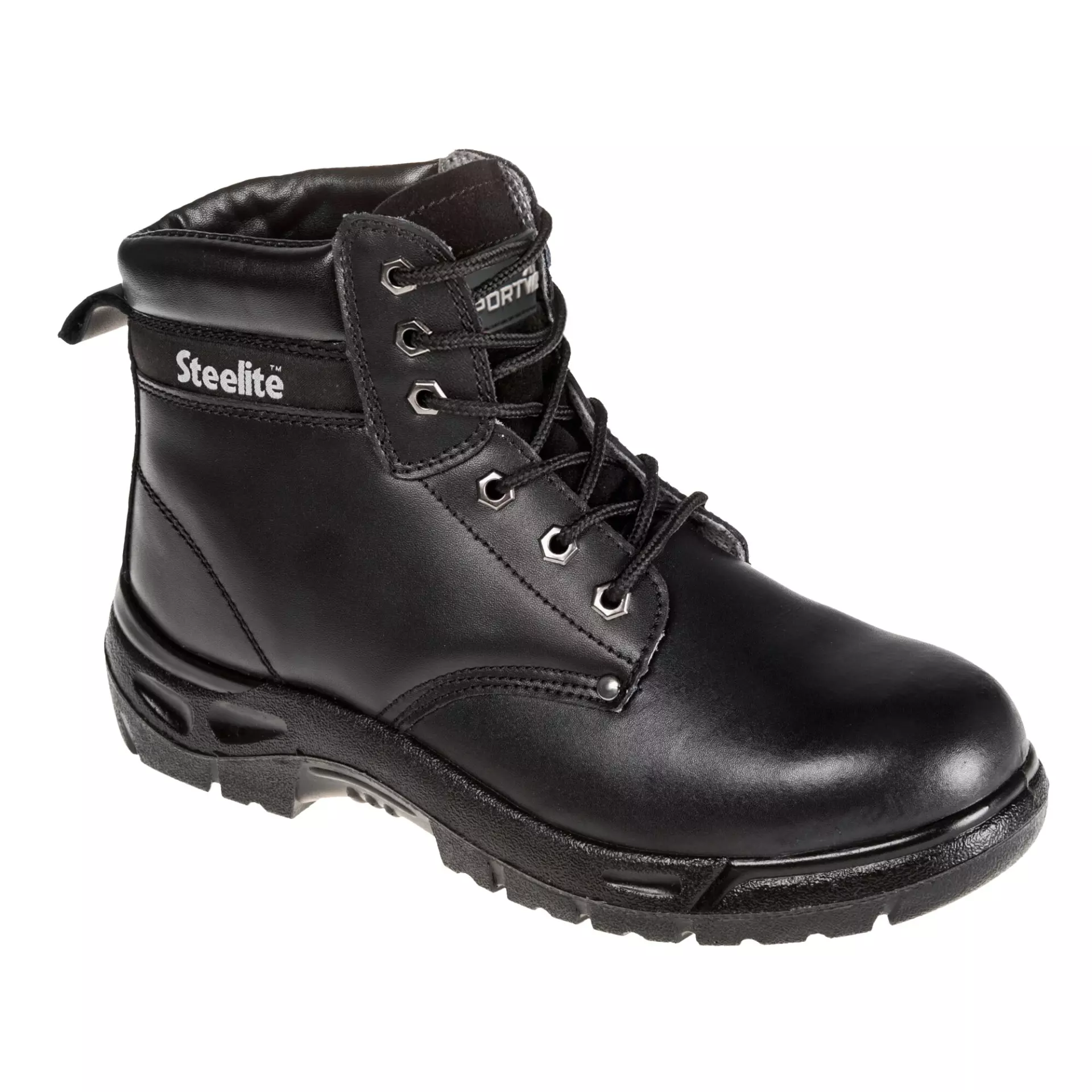 Portwest FW03BKR, Steel Action Leather Ankle Boot S3 SR, Black, image 1