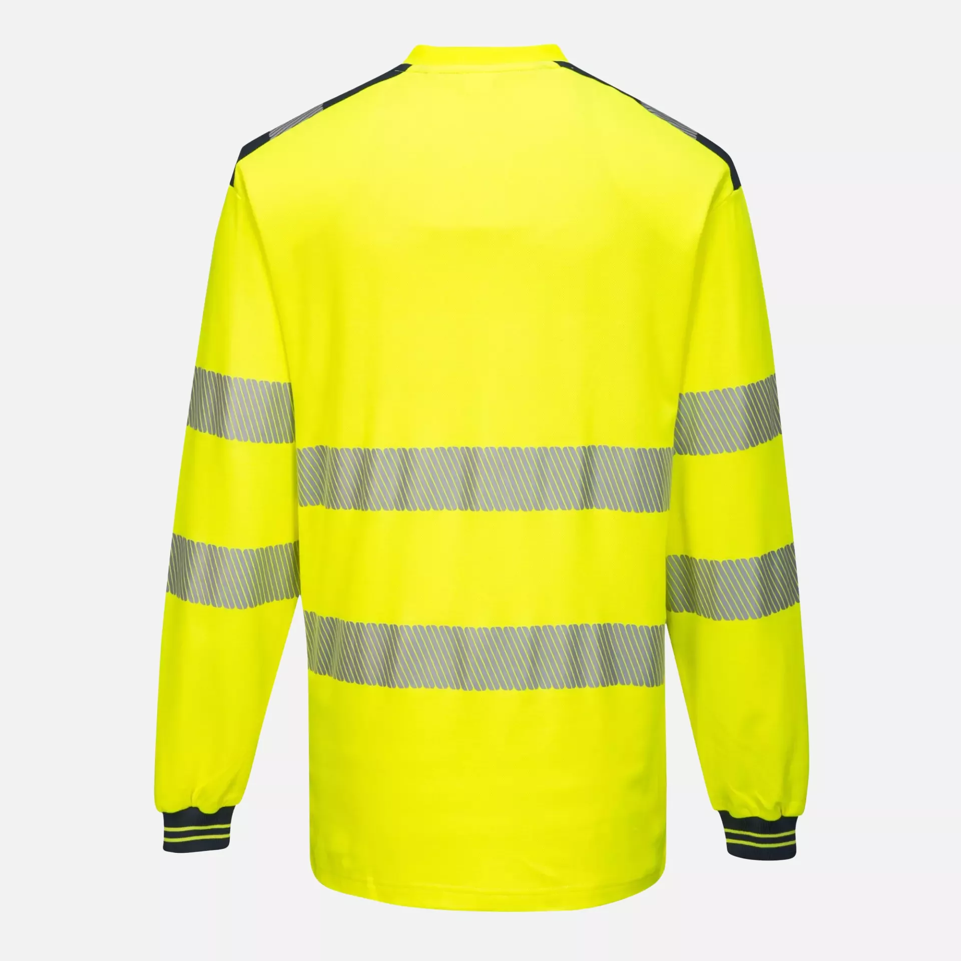 Portwest T185YNR, PW3 Hi-Vis Cotton Comfort T-Shirt L/S, Yellow/Navy, image 2