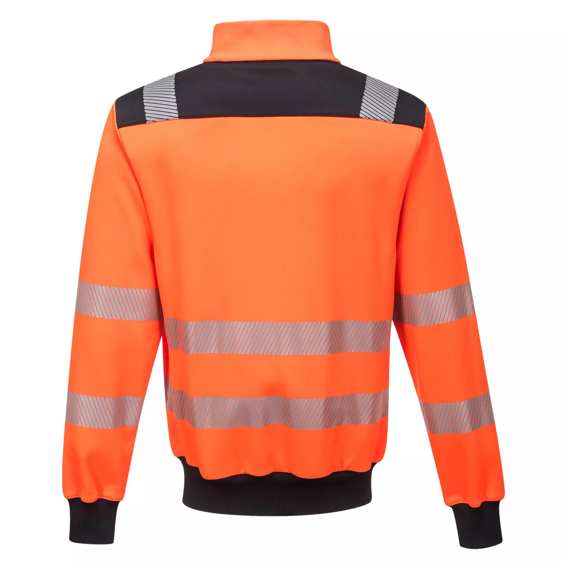 Portwest PW370OBR, PW3 Hi-Vis Zip Sweatshirt, Orange/Black, image 2