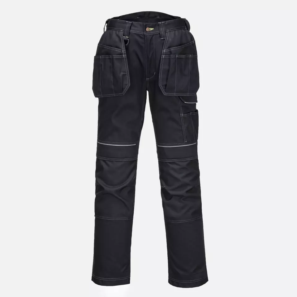 Portwest T602BKR, PW3 Holster Work Trousers, Black, image 1, gallery thumbnail