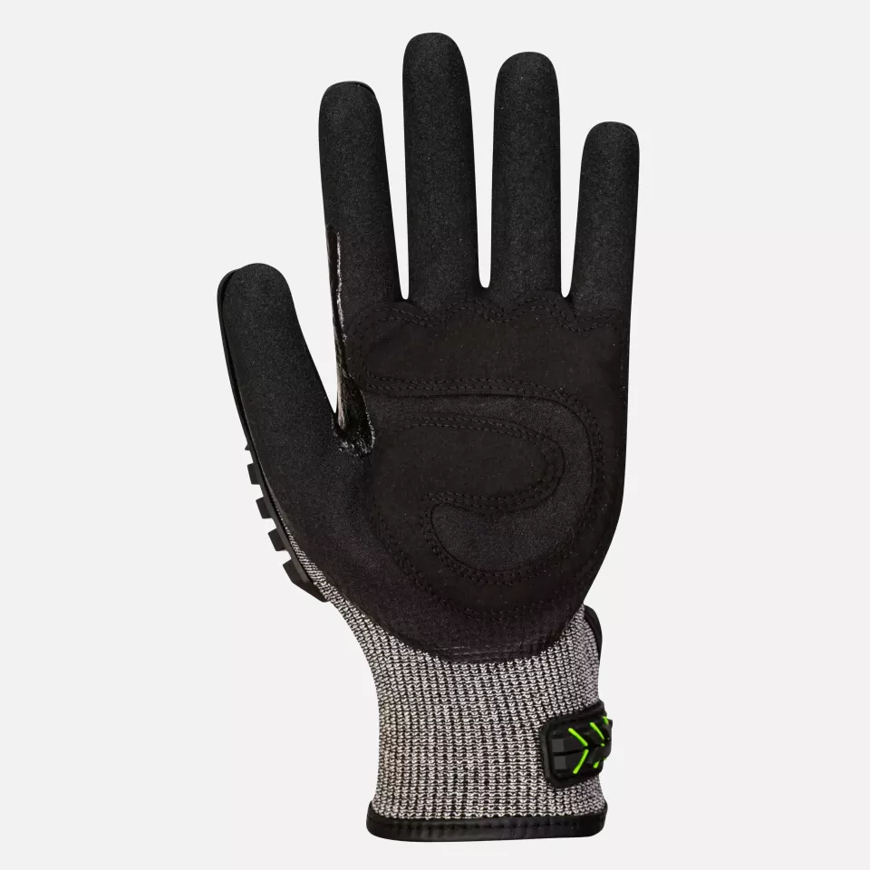 Portwest A755K3R, VHR15 Nitrile Foam Impact Glove, Black/Green, image 2, gallery thumbnail