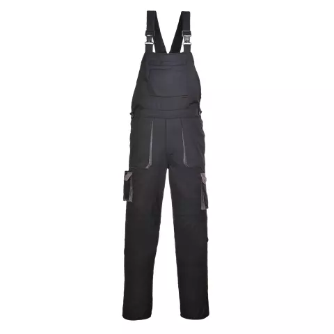 Portwest Texo Contrast Bib and Brace, Black Tall