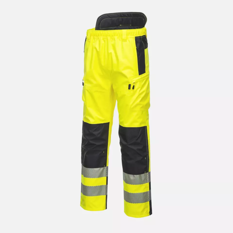 Portwest PW342YBR, PW3 Hi-Vis Extreme Rain Trousers, Yellow/Black, image 3, gallery thumbnail