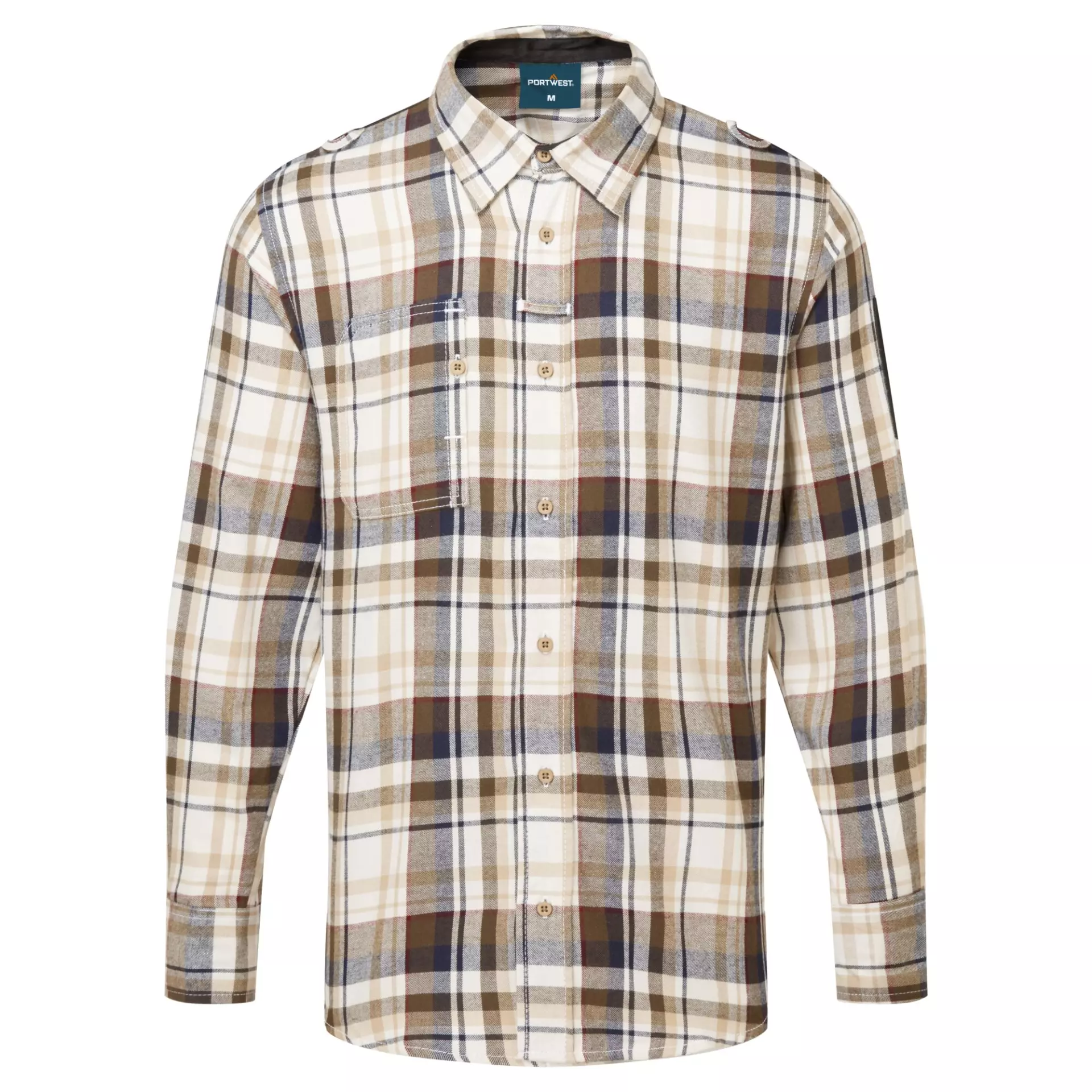 Portwest KX370BRC, KX3 Check Work Shirt, Brown Check