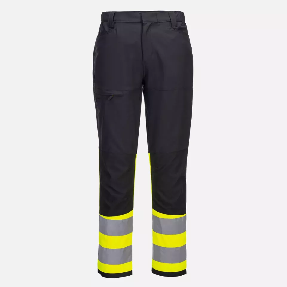 Portwest CD888YBR, WX2 Eco Hi-Vis Class 1 Service Trousers, Yellow/Black, image 1, gallery thumbnail