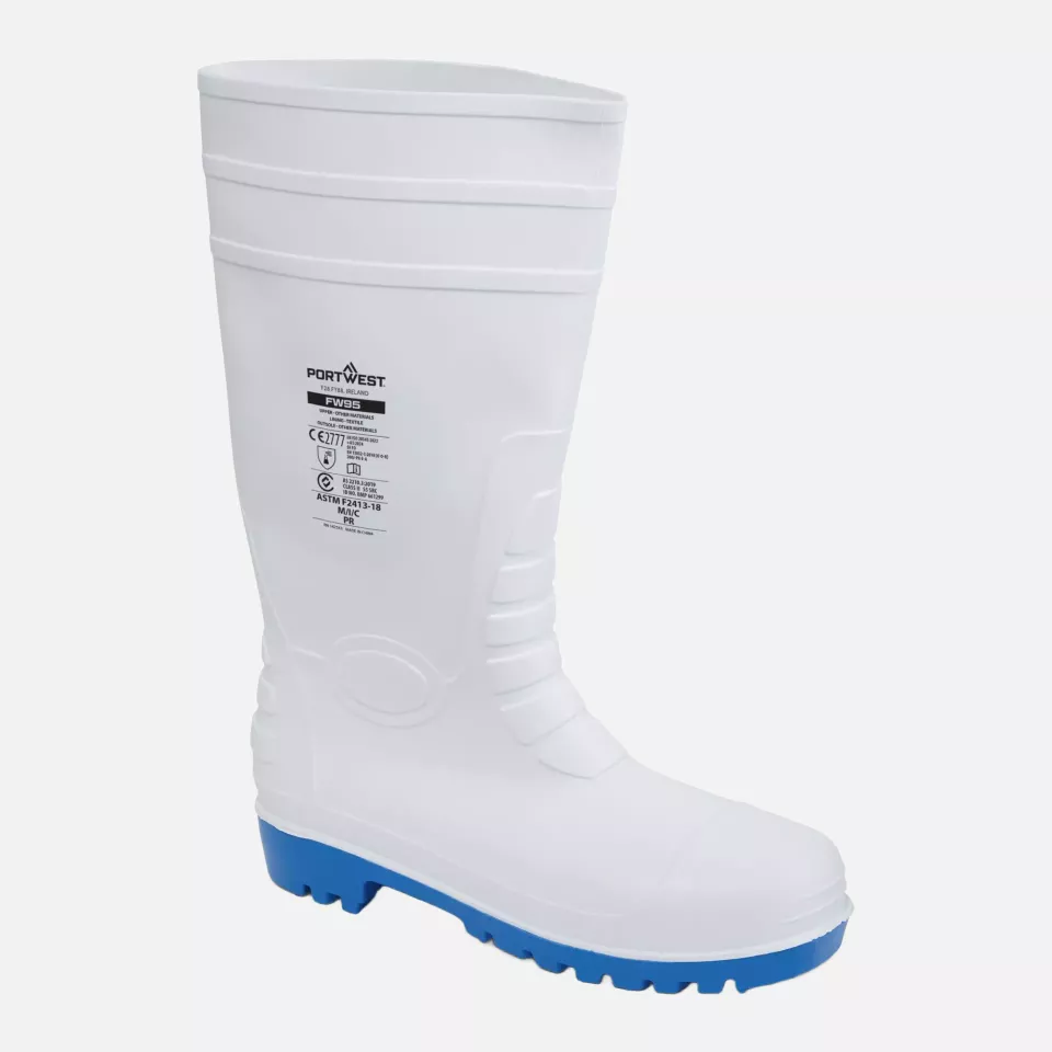 Portwest FW95WHR, Wellington Steel PVC S5 FO, White, image 2, gallery thumbnail