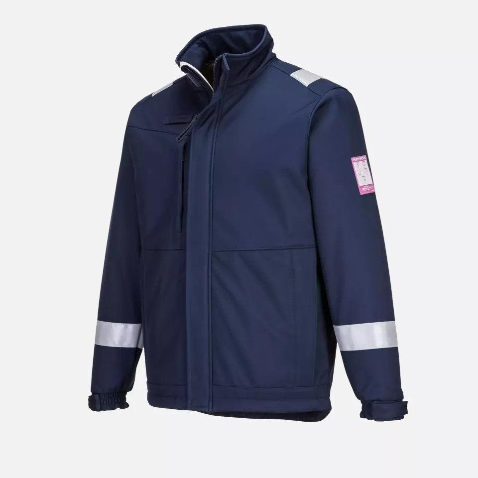 Portwest MV73NAR, Modaflame Softshell Jacket, Navy, image 4, gallery thumbnail
