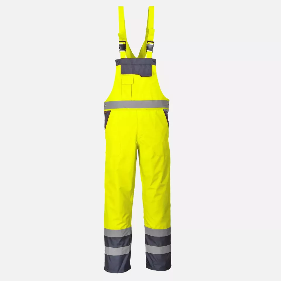 Portwest S488YNR, Hi-Vis Breathable Contrast Rain Bib and Brace, Yellow/Navy, image 3, gallery thumbnail