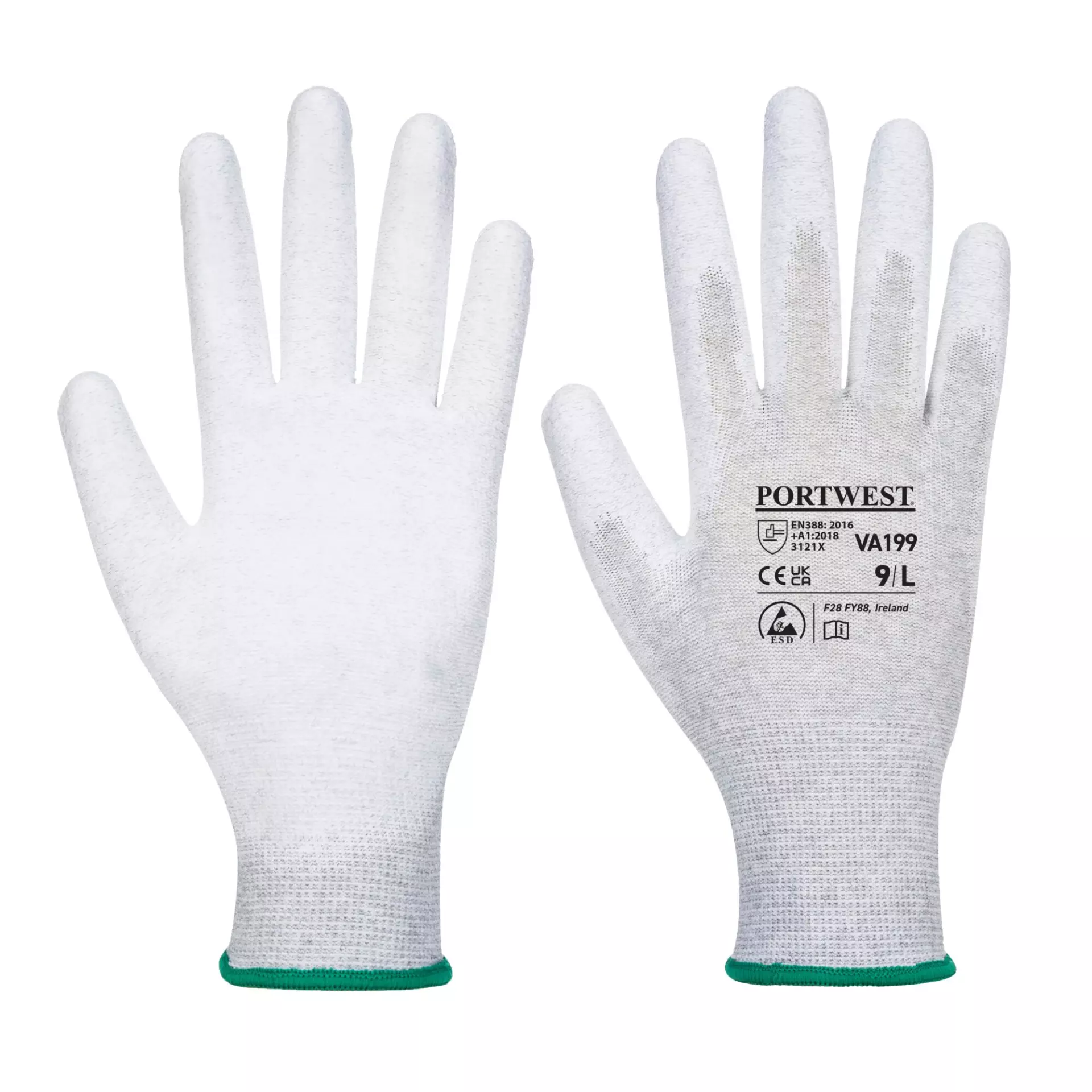 Portwest VA199G7R, Vending Antistatic PU Palm Glove, Grey, image 3