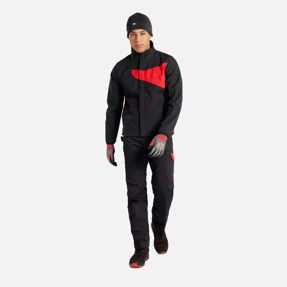 Portwest PW271BDR, PW2 Softshell (2L), Black/Red, image 3, gallery thumbnail