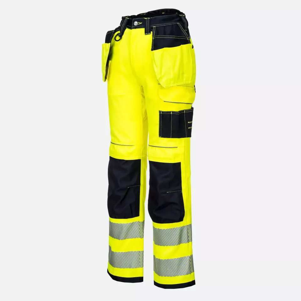 Portwest T501YBS, PW3 Hi-Vis Arbeitshose mit Holstertaschen, Gelb/Schwarz Kurz, image 4, gallery thumbnail
