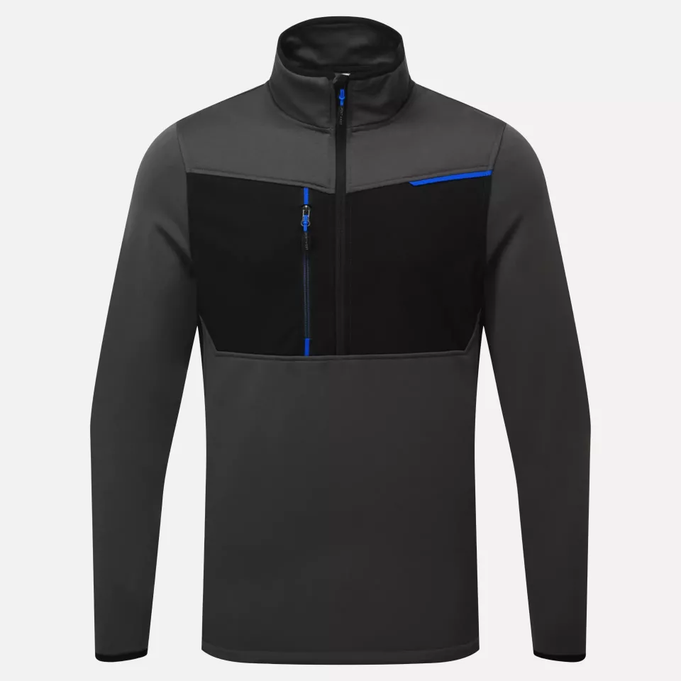 Portwest T755MGR, WX3 Half Zip Tech Fleece, Metal Grey, image 1, gallery thumbnail