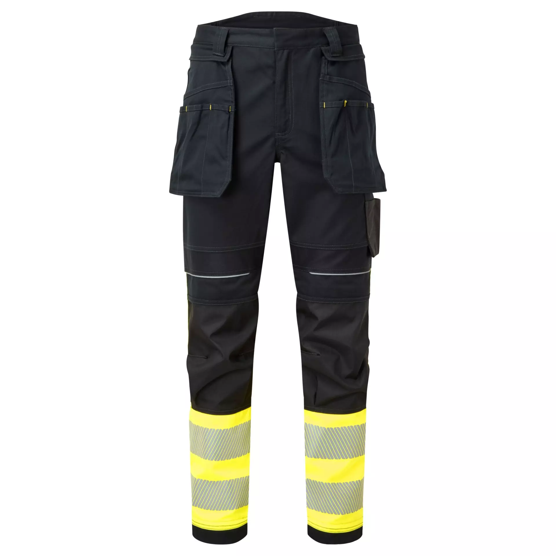 Portwest FR416YBR, PW3 FR Modaflame Hi Vis Class 1 Holster Trousers, Yellow/Black