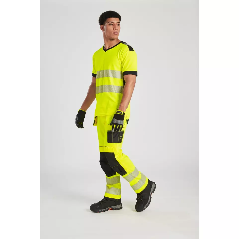 Portwest T501YBR, PW3 Hi-Vis Holster Pocket Work Trousers, Yellow/Black, image 11, gallery thumbnail