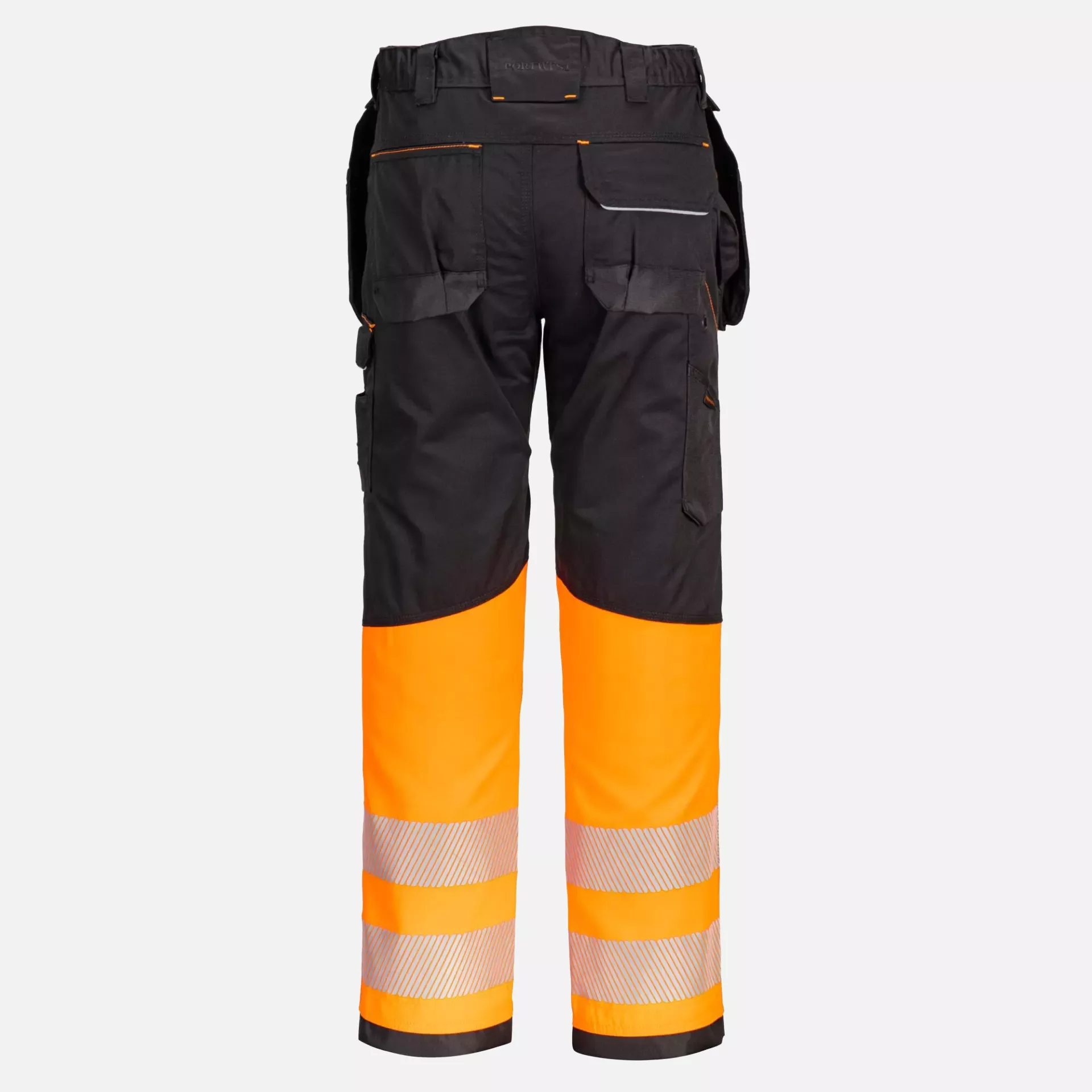 Portwest PW307OBR, PW3 Hi-Vis Class 1 Holster Pocket Trousers, Orange/Black, image 2