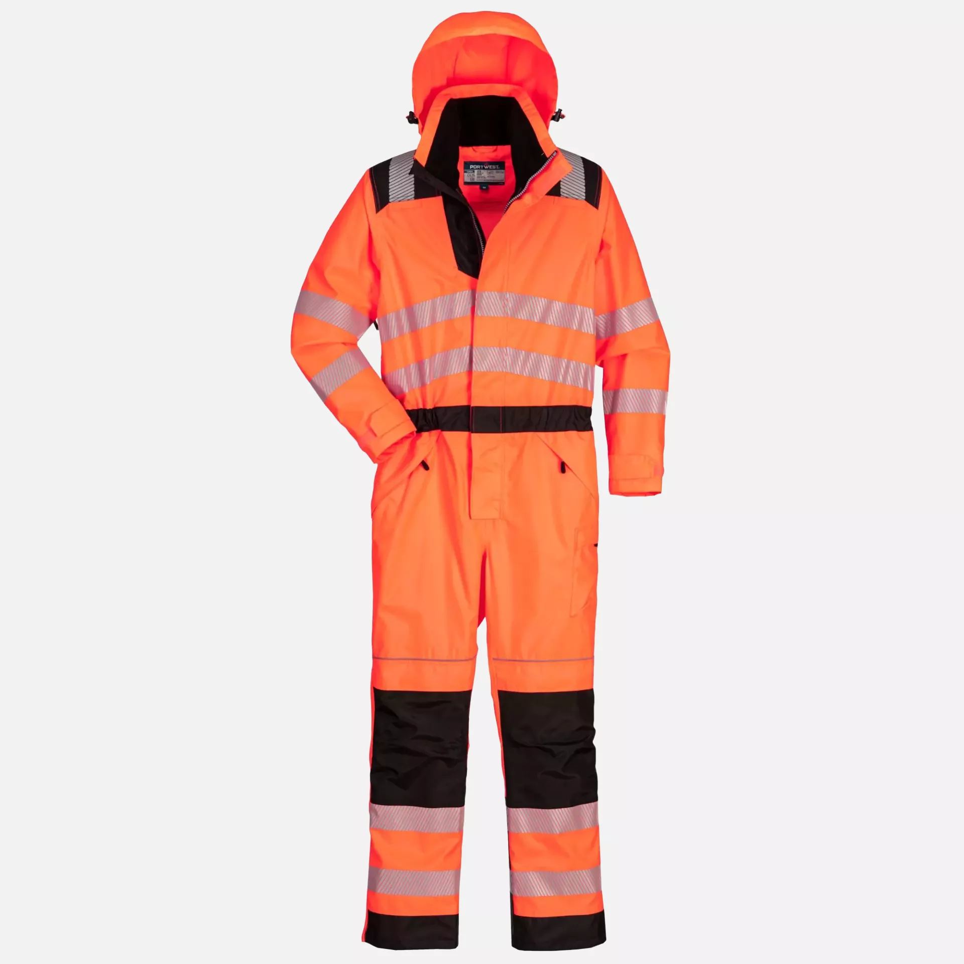 Portwest PW355OBR, PW3 Hi-Vis Regenoverall, Orange/Schwarz, image 3