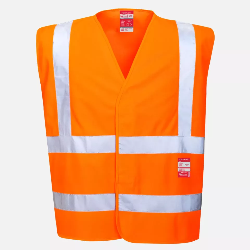 Portwest FR75ORR, Hi-Vis FR Vest, Orange, image 1, gallery thumbnail