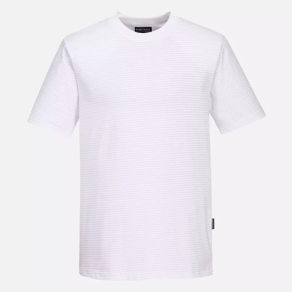 Portwest AS20WHR, Anti-Static ESD T-Shirt S/S, White, image 1, gallery thumbnail