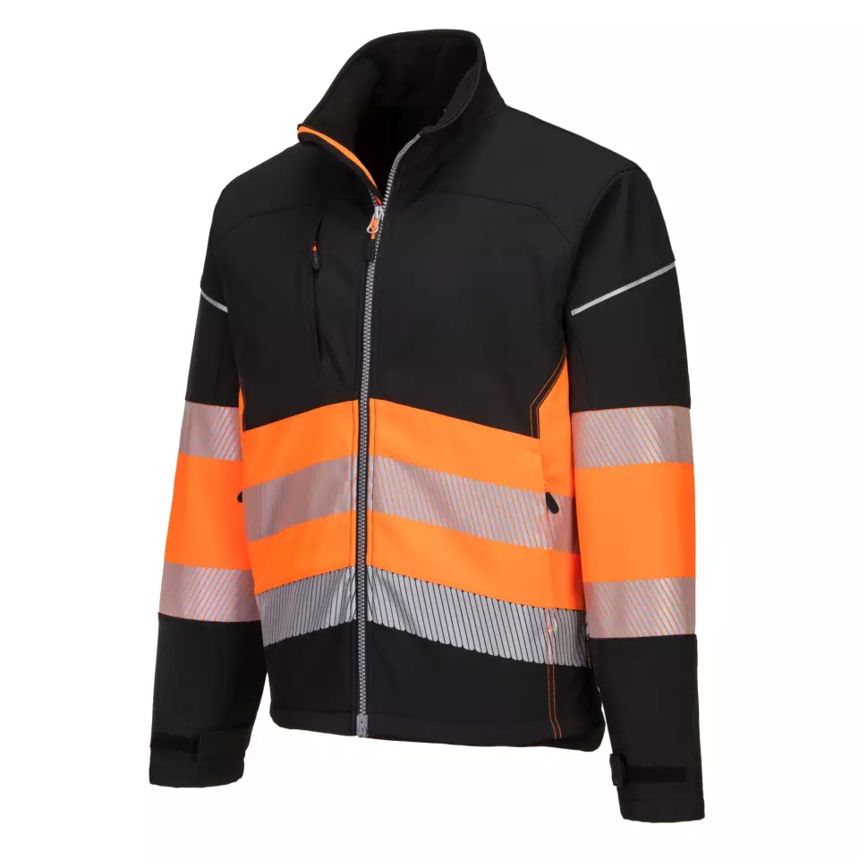 Portwest PW375BKO, PW3 Hi-Vis Softshelljacke Klasse 1 (3L), Schwarz/Orange, image 4, gallery thumbnail