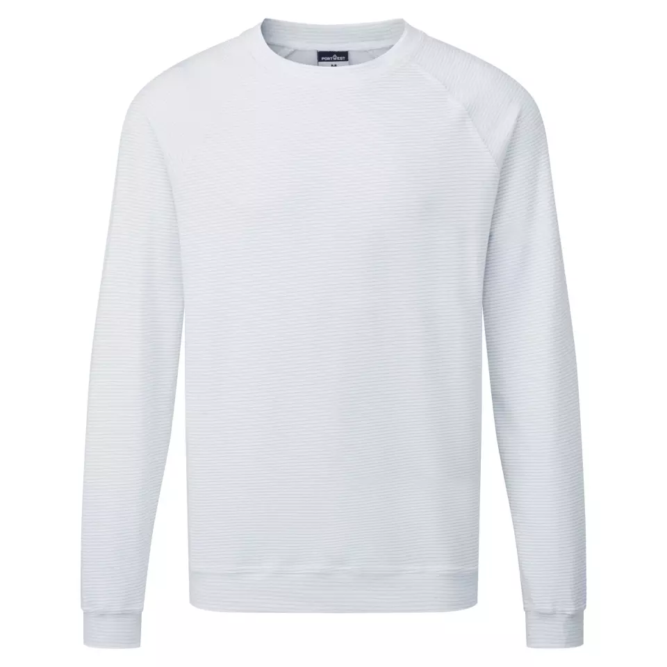 Portwest AS24WHR, Anti-Static ESD Sweatshirt, White, image 1, gallery thumbnail