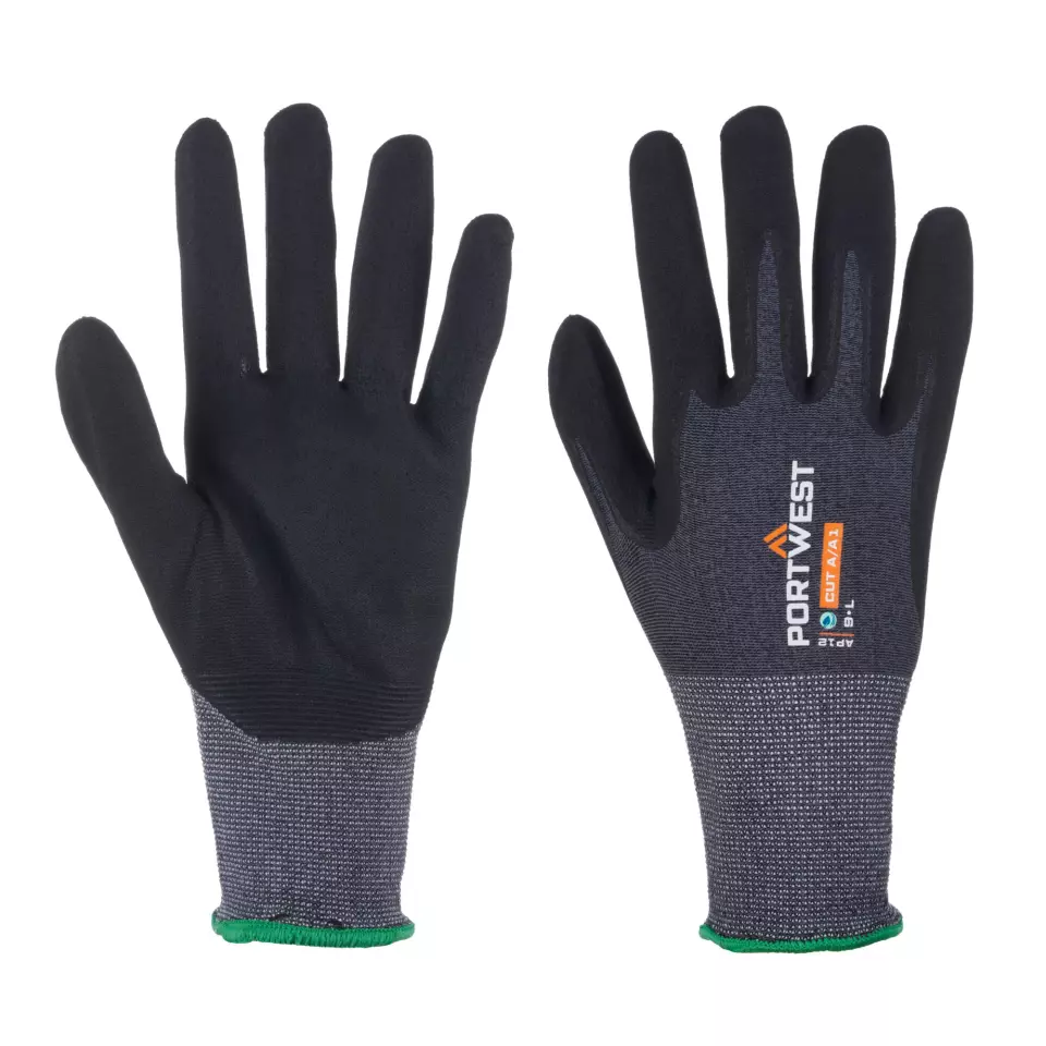 Portwest AP12G8R, SG Grip15 Eco Nitrile Glove, Grey/Black, image 3, gallery thumbnail
