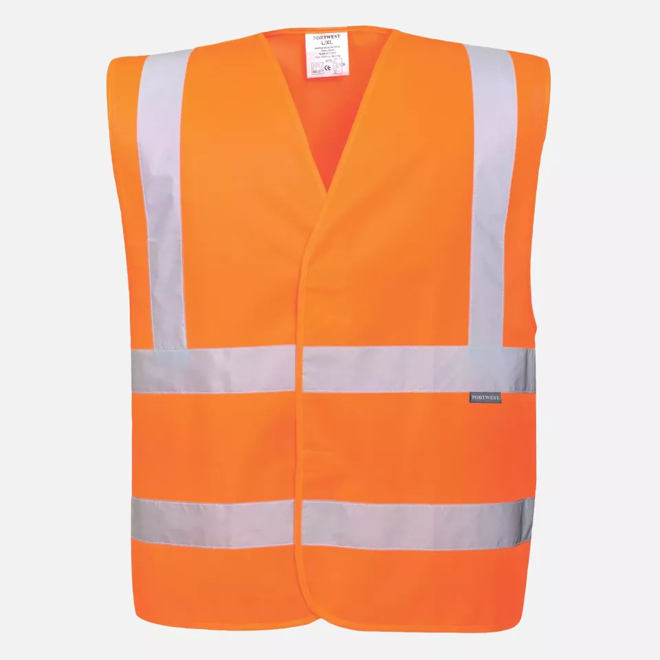 Portwest EC76ORR, Eco Hi-Vis Vest, Orange, image 1, gallery thumbnail