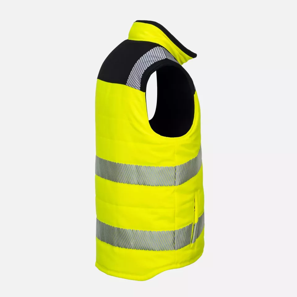 Portwest PW374YBR, PW3 Hi-Vis Reversible Bodywarmer, Yellow/Black, image 5, gallery thumbnail