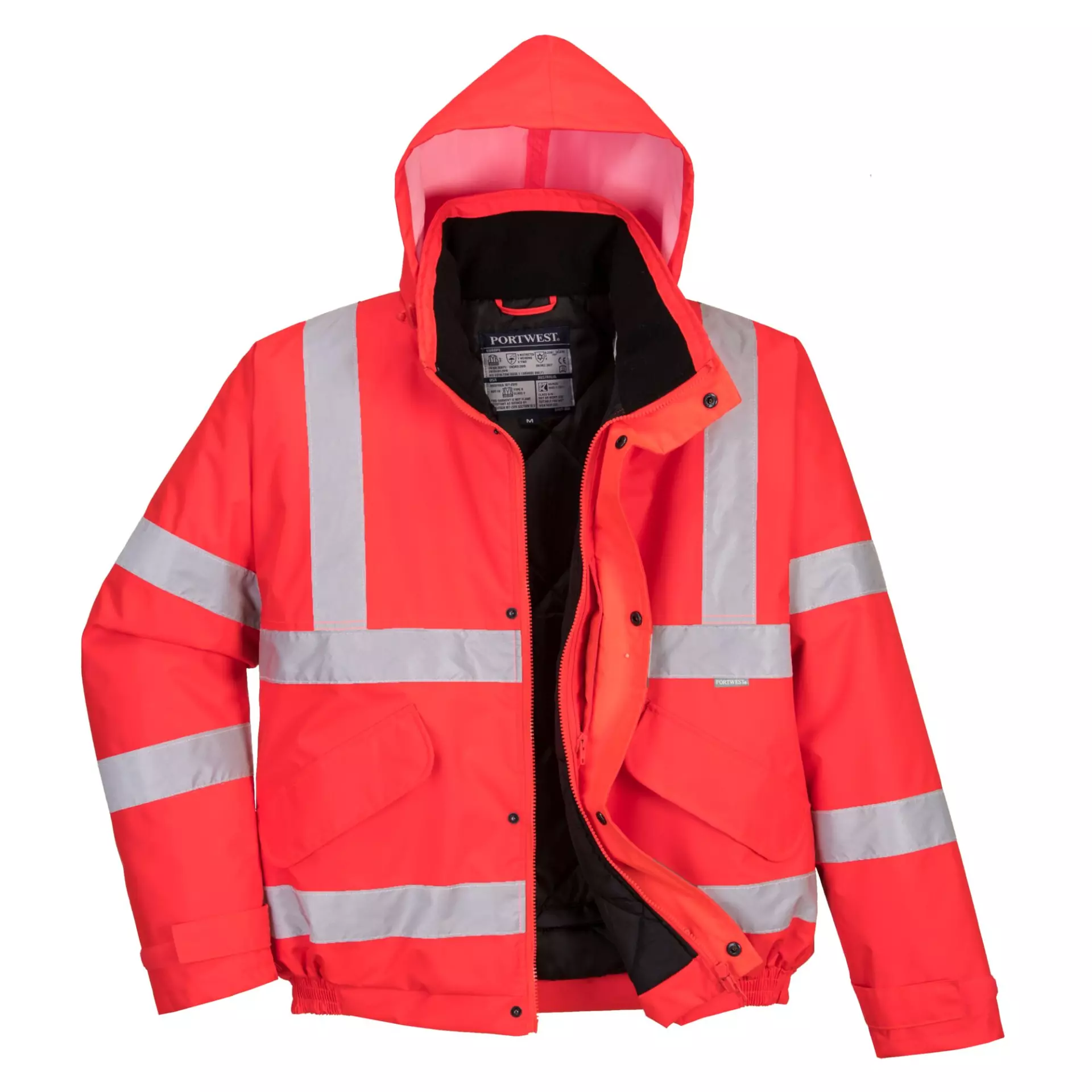 Portwest S463RER, Hi-Vis Winter Bomber Jacket, Red, image 3