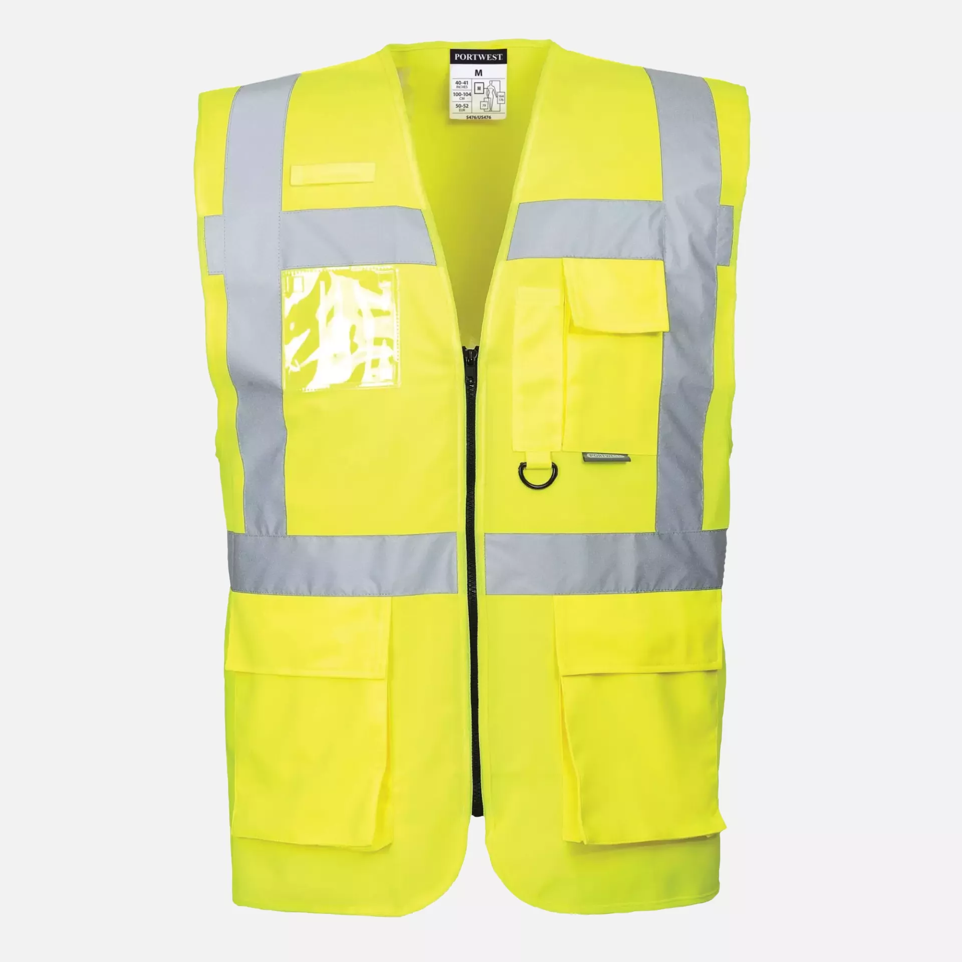 Portwest S476YER, Berlin Hi-Vis Executive Vest, Yellow, image 4